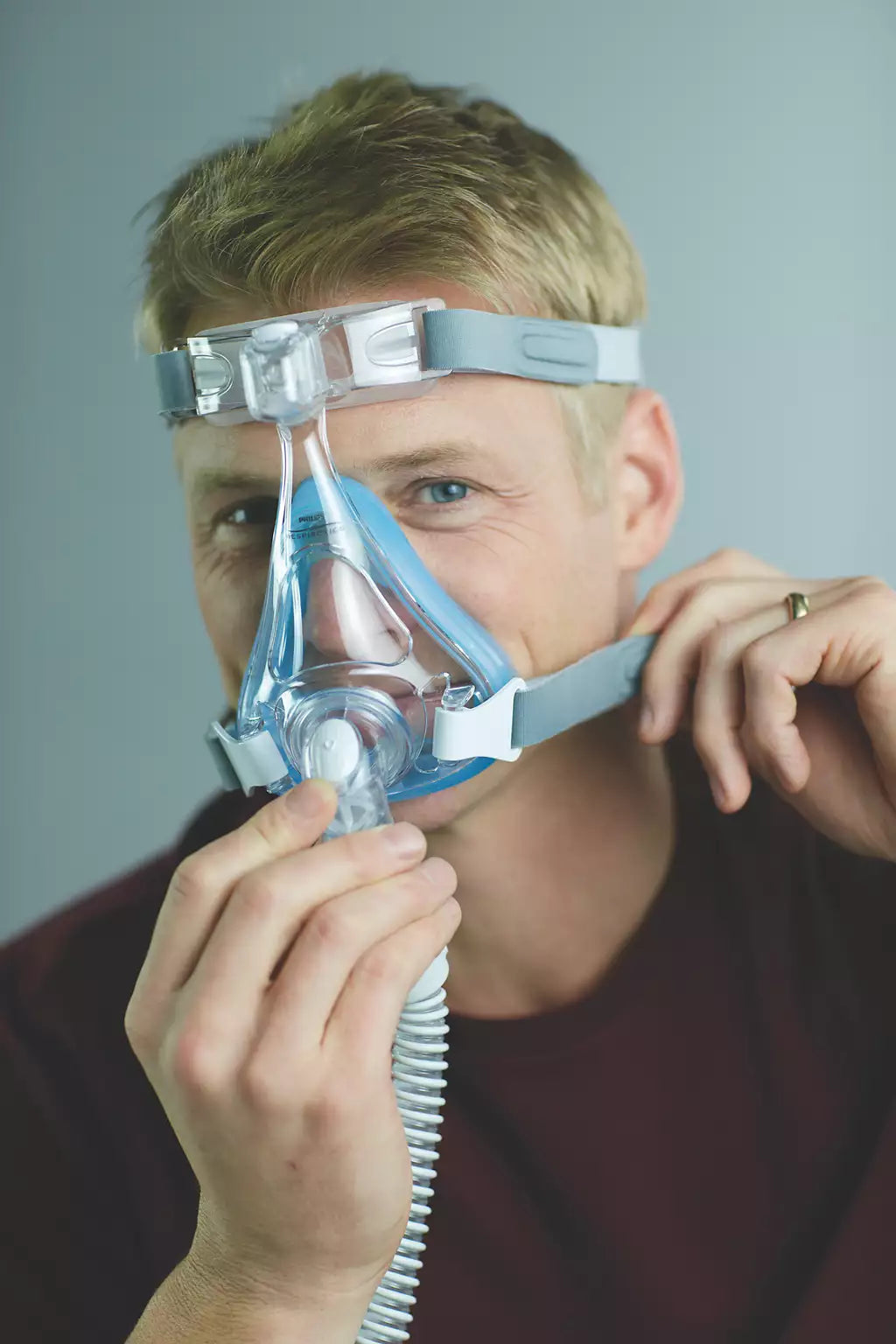 Philips Respironics Amara full face CPAP mask pack with headgear available at Pulmo Markaz